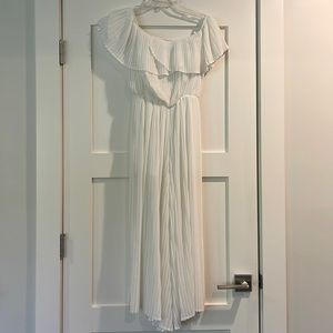 Endless Rose Strapless Pleated Jumpsuit, From Anthropologie, Off the Shoulder XS